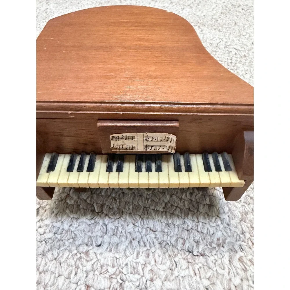 Vintage Himark Wood Grand Piano Coaster Set Miniature Music Novelty Barware 4pc